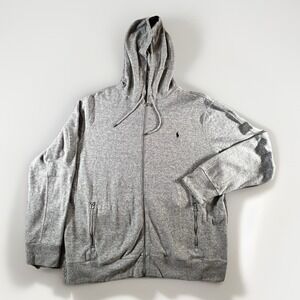 Polo Ralph Lauren Performance Gray‎ Zip Hoodie Sweatshirt Mens Size XXL